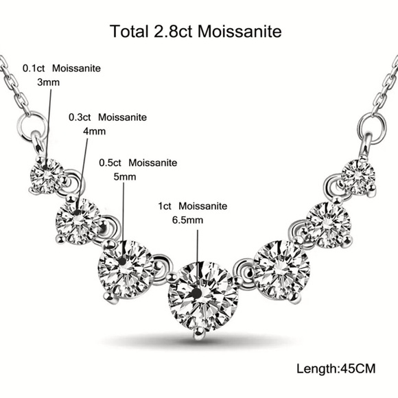2.8ct Moissanite Necklace - Picture 5 of 6